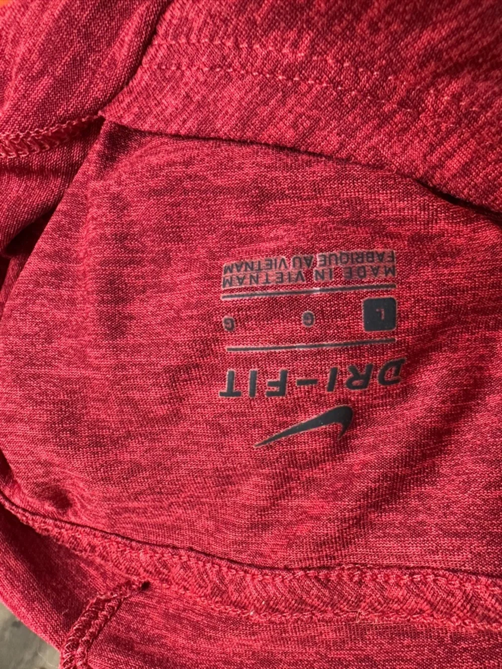 Nike Red Heathered Hooded Long Sleeve Top dry fit - Picture 8 of 10